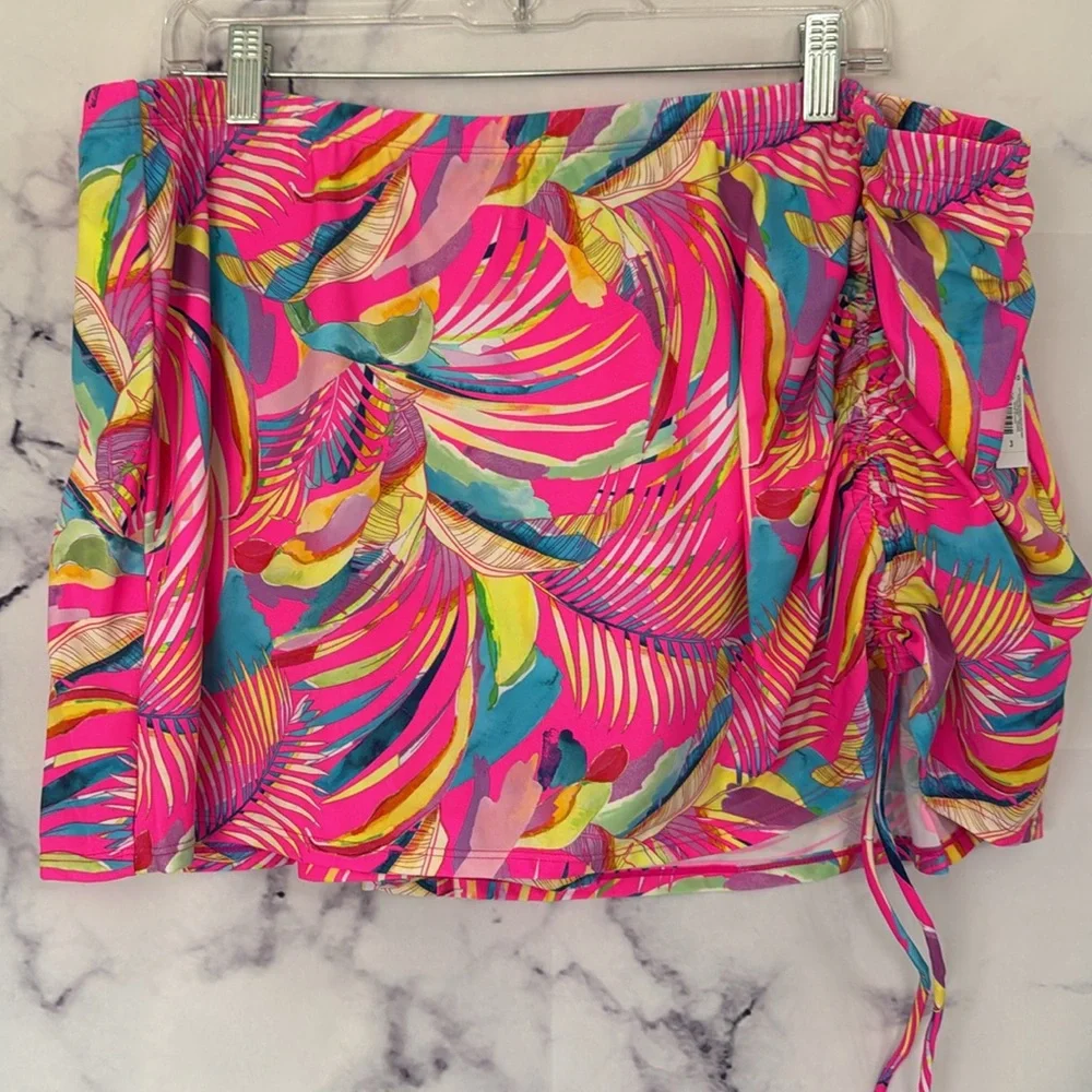 torrid Pink Multi Swirl Swim Skirt
